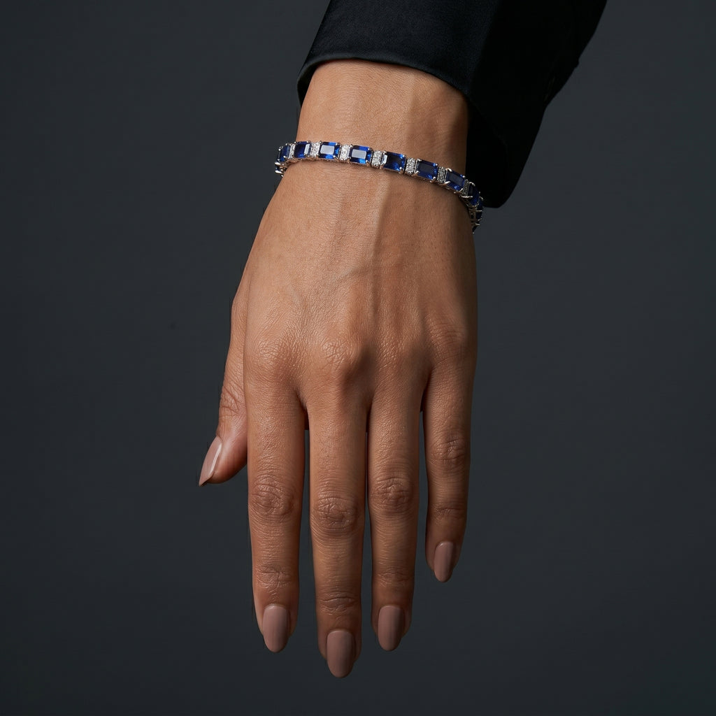Sapphire & Diamond Baguette Bracelet