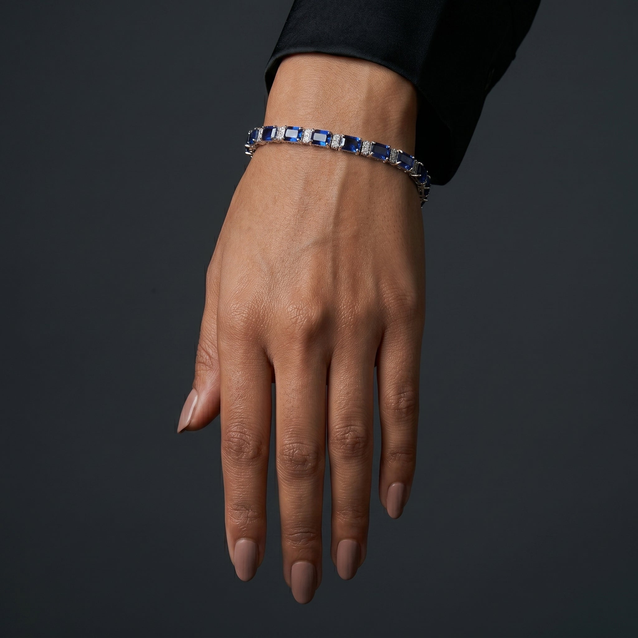 Sapphire & Diamond Baguette Bracelet