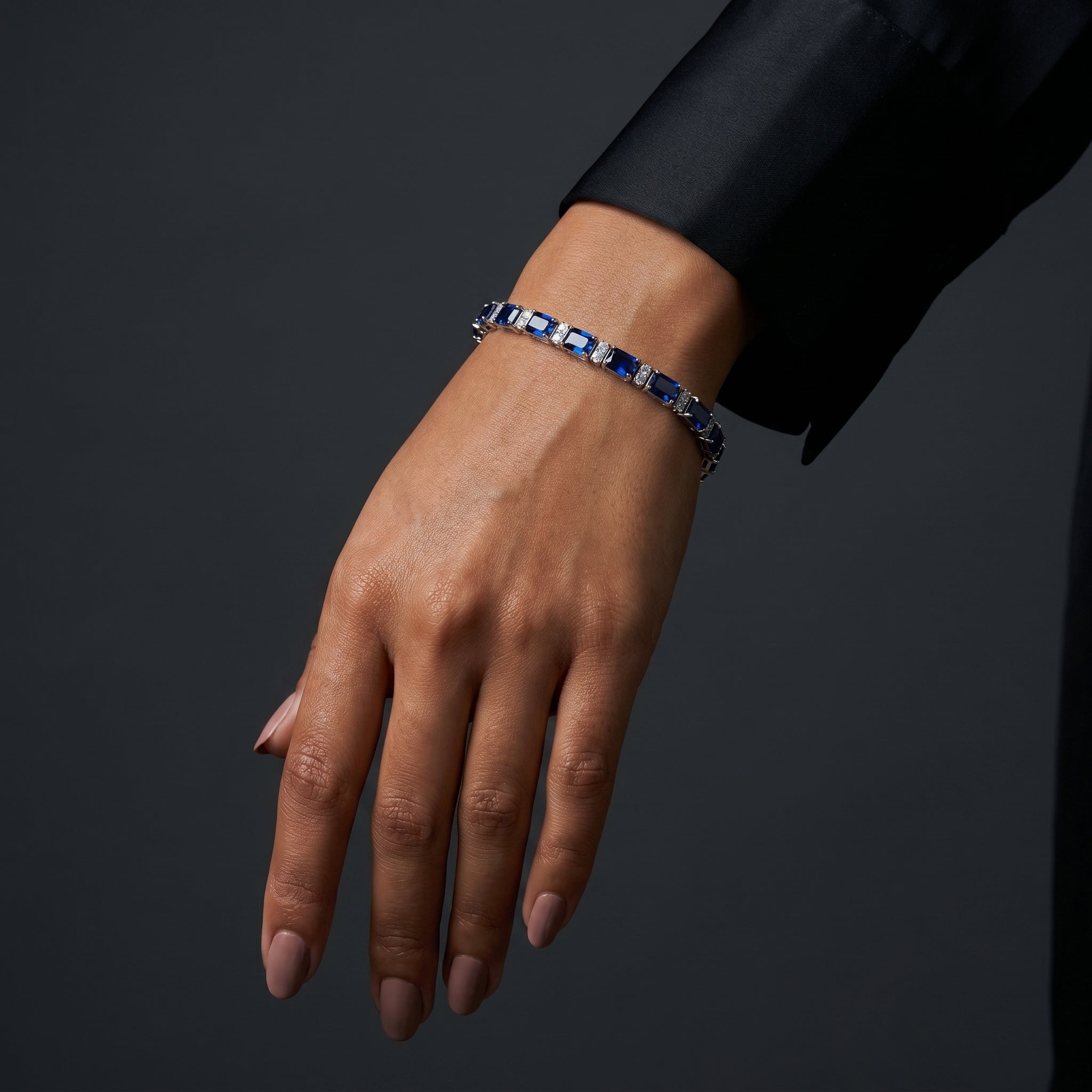 Sapphire & Diamond Baguette Bracelet