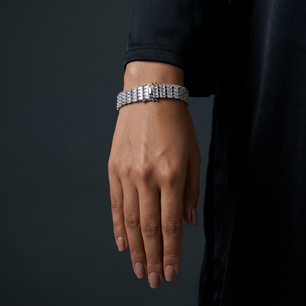 Wide Baguette Crystal Bracelet