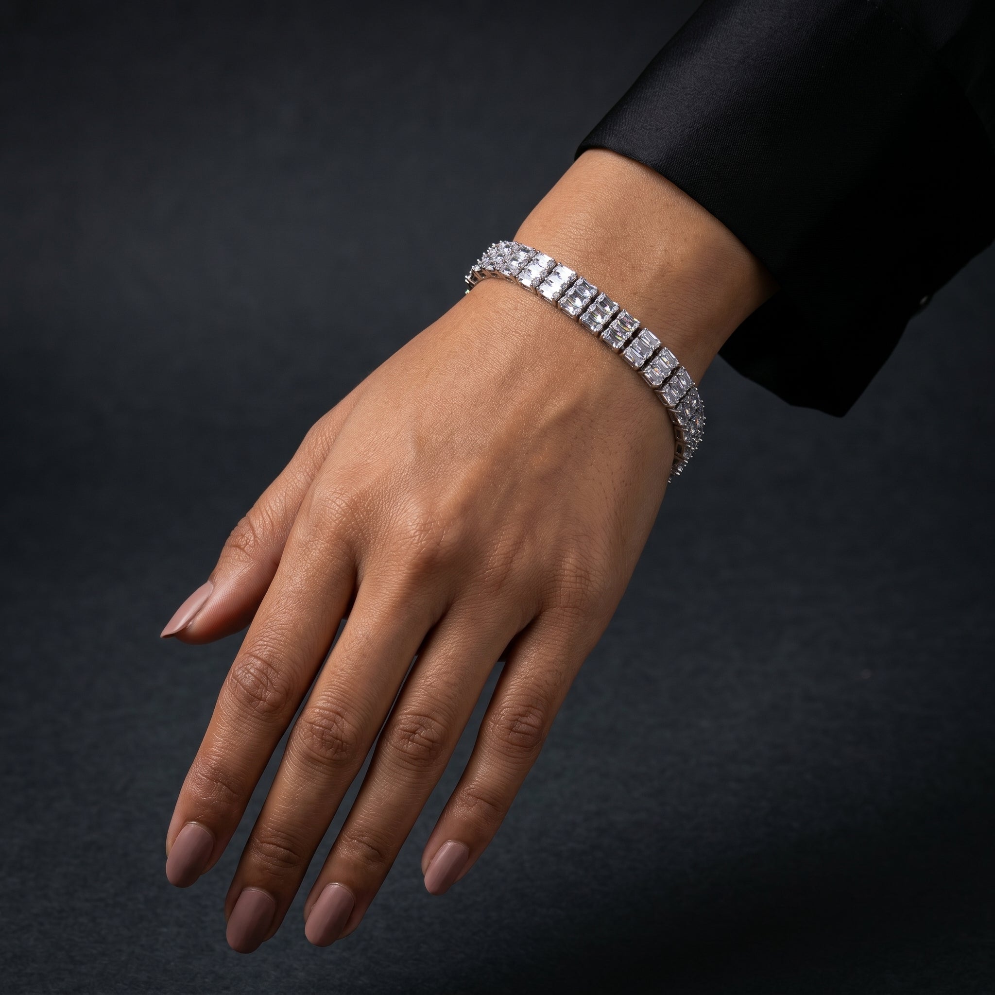 Wide Baguette Crystal Bracelet