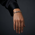 Blue Sapphire Halo Gold Bracelet