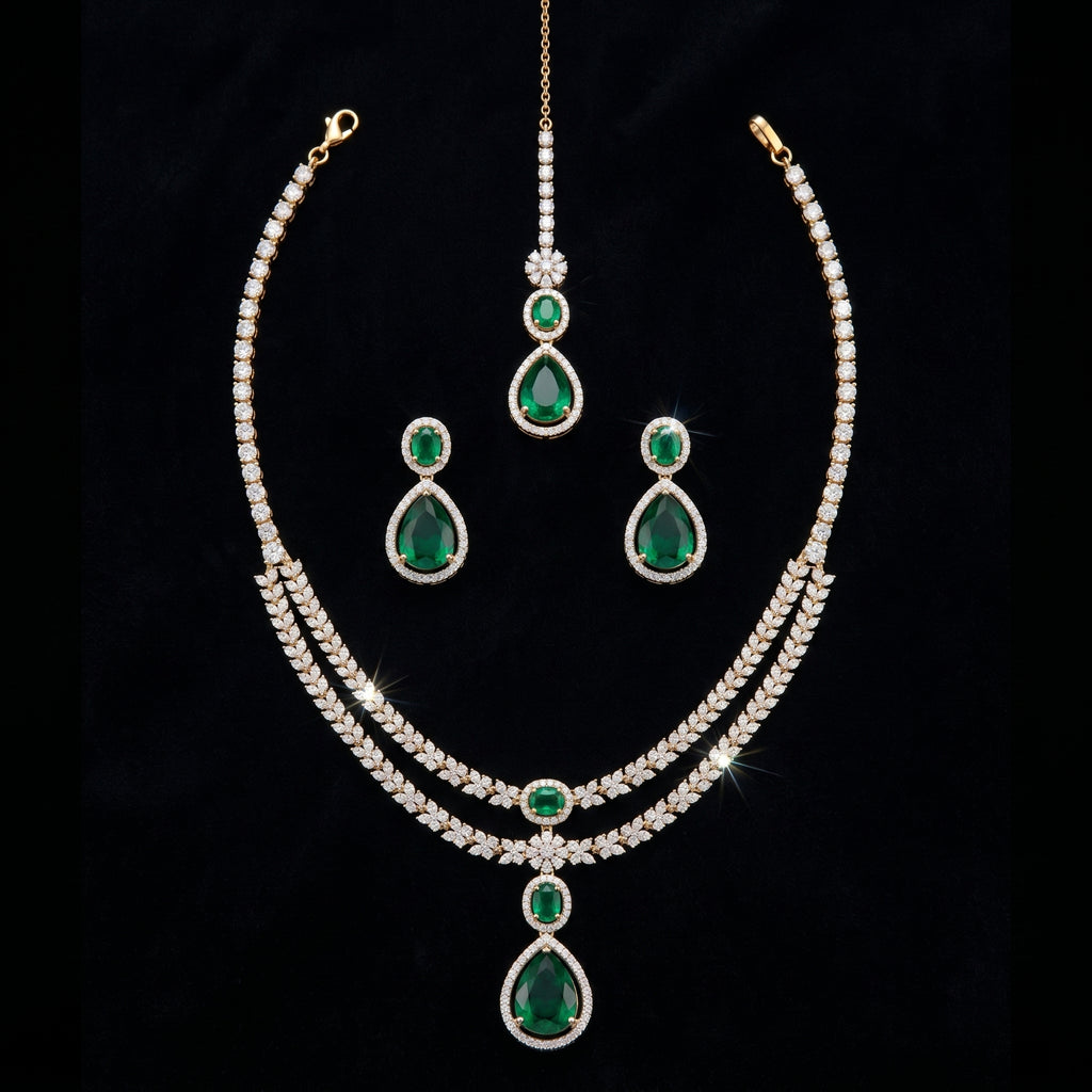 Gold Kundan & Pearl Drop Choker Bridal Set