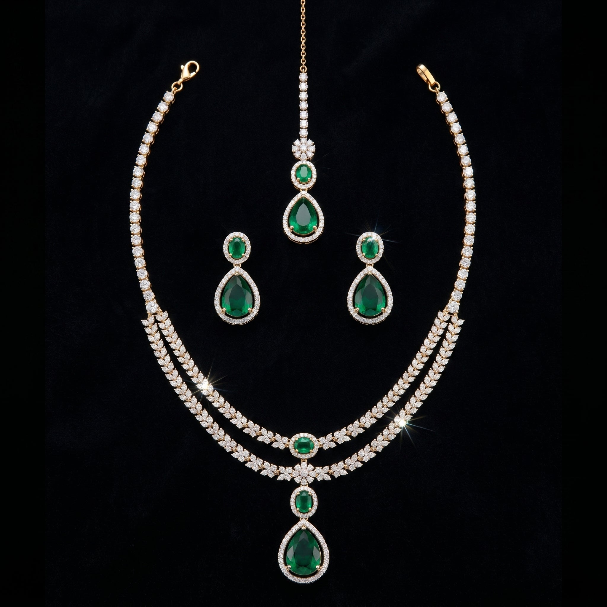 Gold Kundan & Pearl Drop Choker Bridal Set