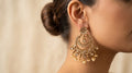 Kundan Chandbali Earrings with Pearl Drops