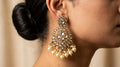Antique Gold Kundan Chandbali Earrings
