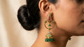 Emerald & Ruby Paisley Jhumka Earrings