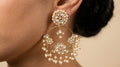 Kundan Floral Chandbali Earrings