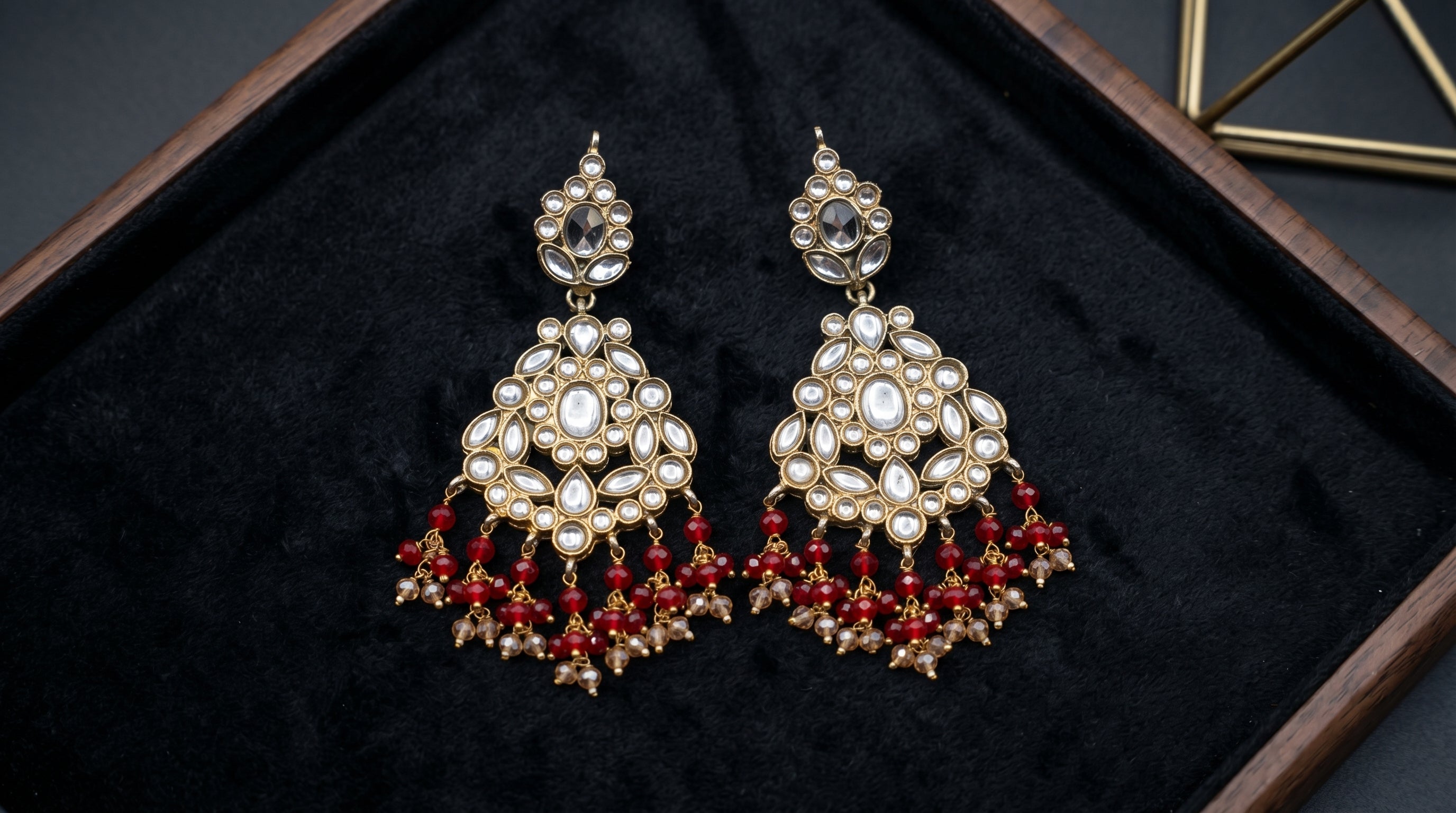 Antique Kundan Chandbali Earrings