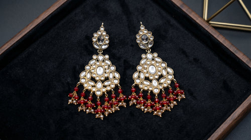 Antique Kundan Chandbali Earrings