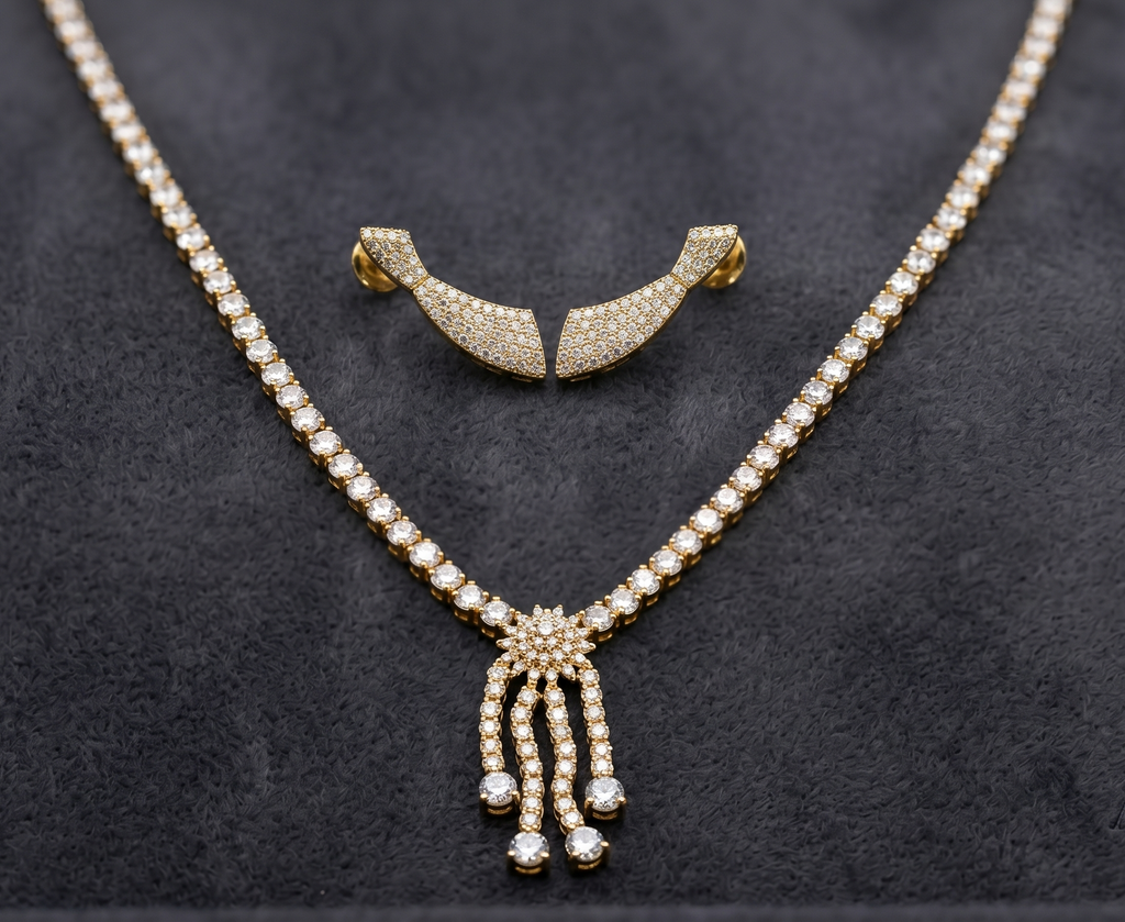 Diamond Round Tennis Necklace