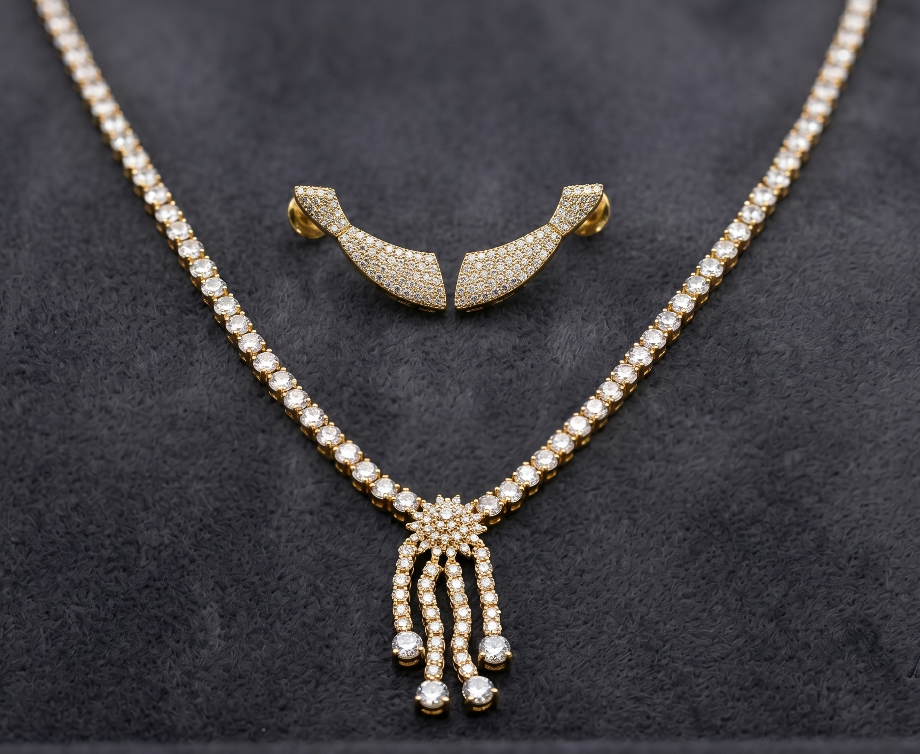 Diamond Round Tennis Necklace