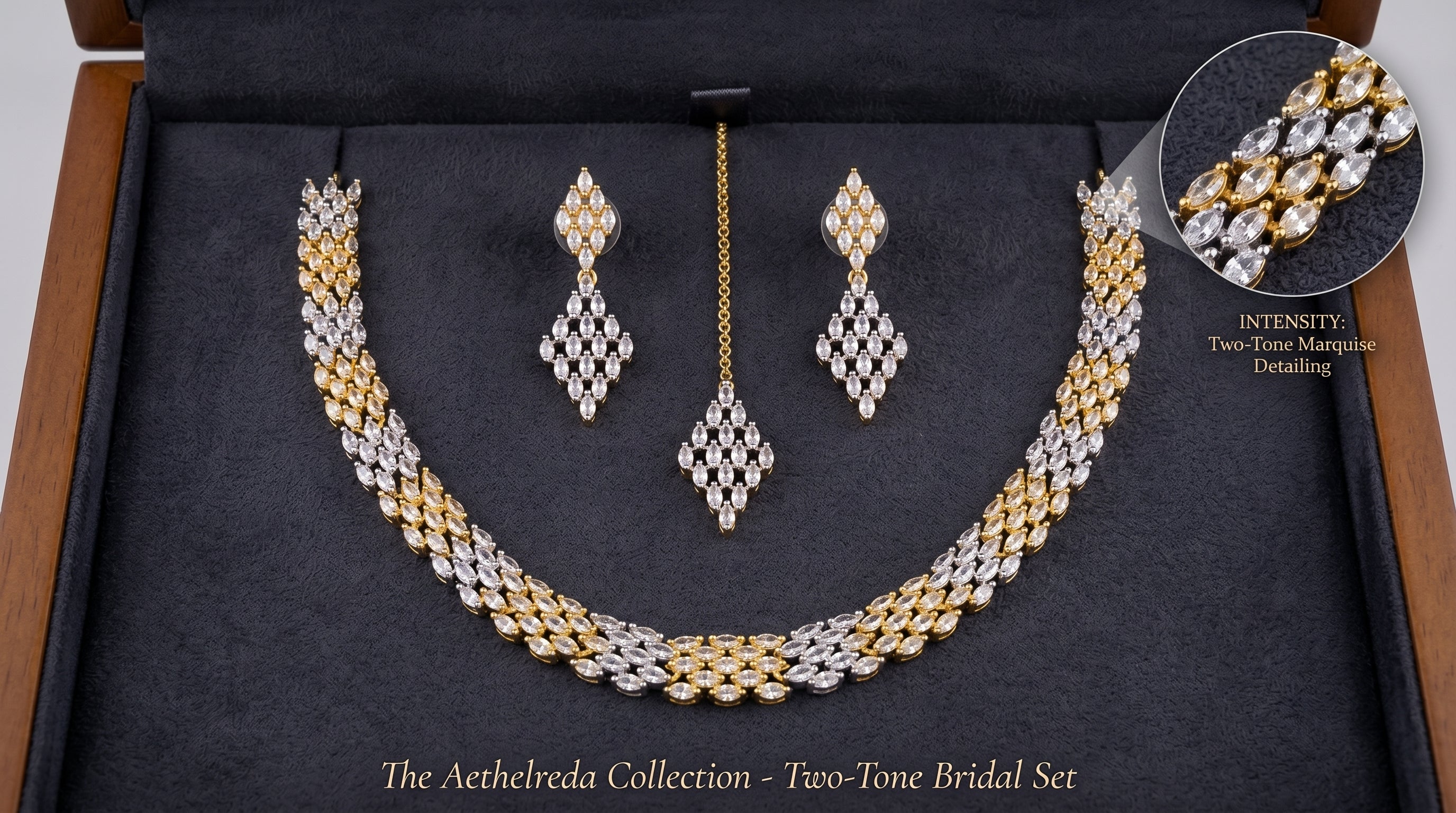 Diamond Lattice Mesh Choker Necklace Set