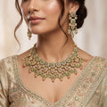 Pistachio Green Enamel Floral Bridal Set