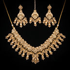 Champagne Gold Zircon Bridal Set with Jhoomar