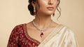 Ruby & Diamond Marquise Leaf Necklace Set