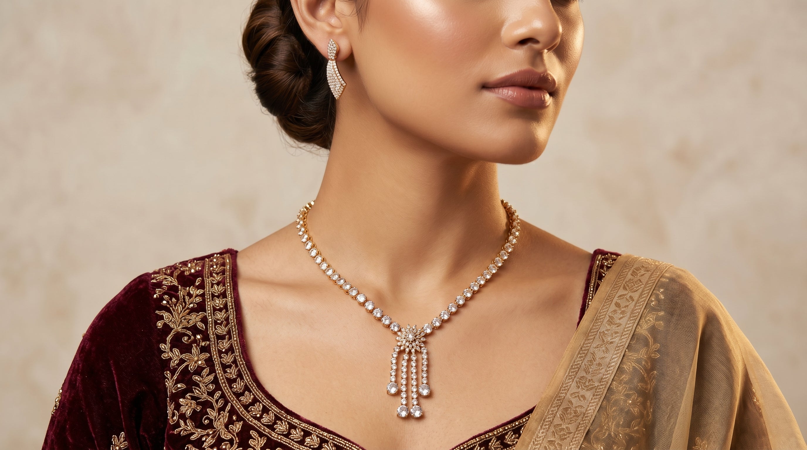 Diamond Round Tennis Necklace