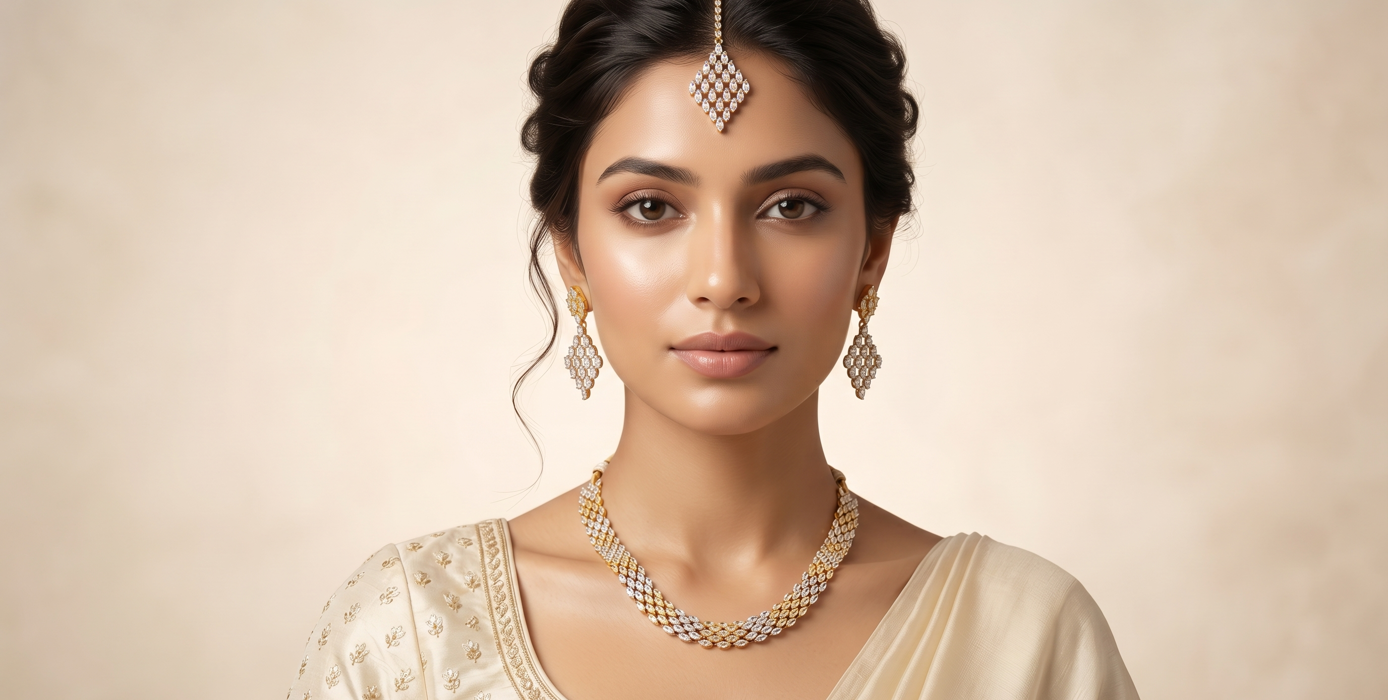 Diamond Lattice Mesh Choker Necklace Set