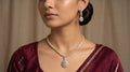 Two-Tone Crystal Diamond Floral Chain Necklace Set