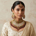 Gold Filigree & Pearl Chandbali Bridal Set