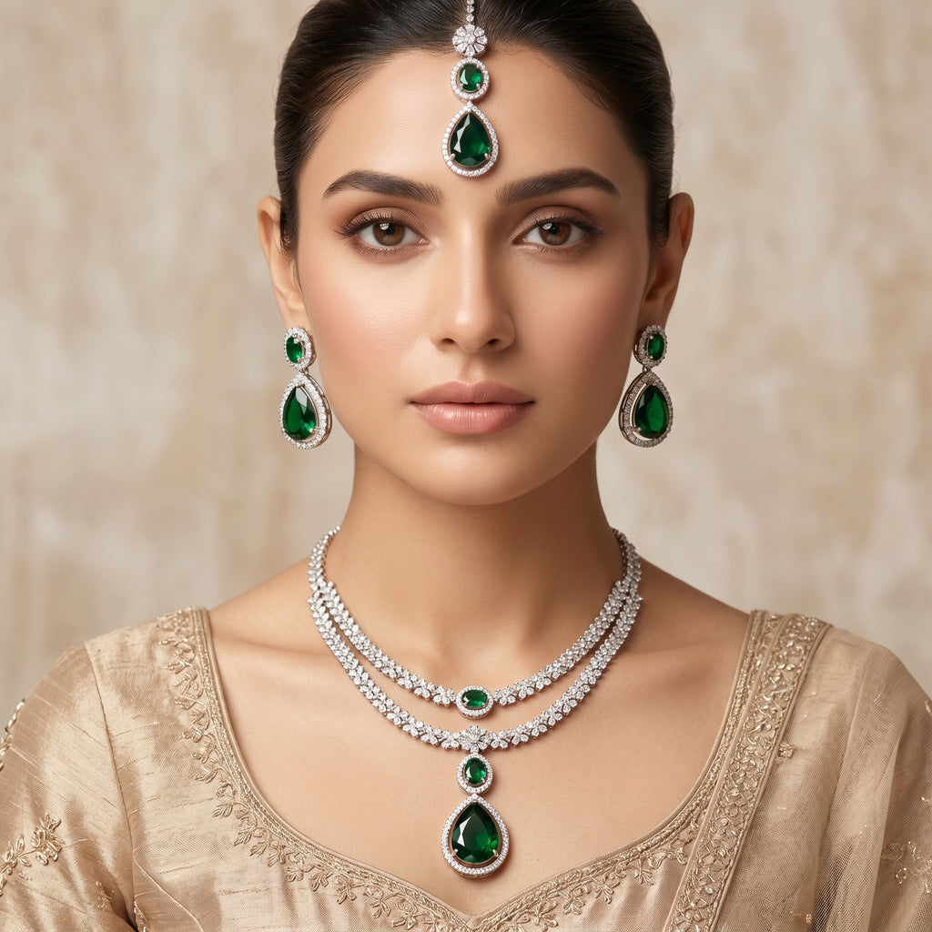 Gold Kundan & Pearl Drop Choker Bridal Set — Pakistani bridal jewellery set by Jashan Jewels Pakistan
