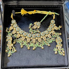 Pistachio Green Enamel Floral Bridal Set