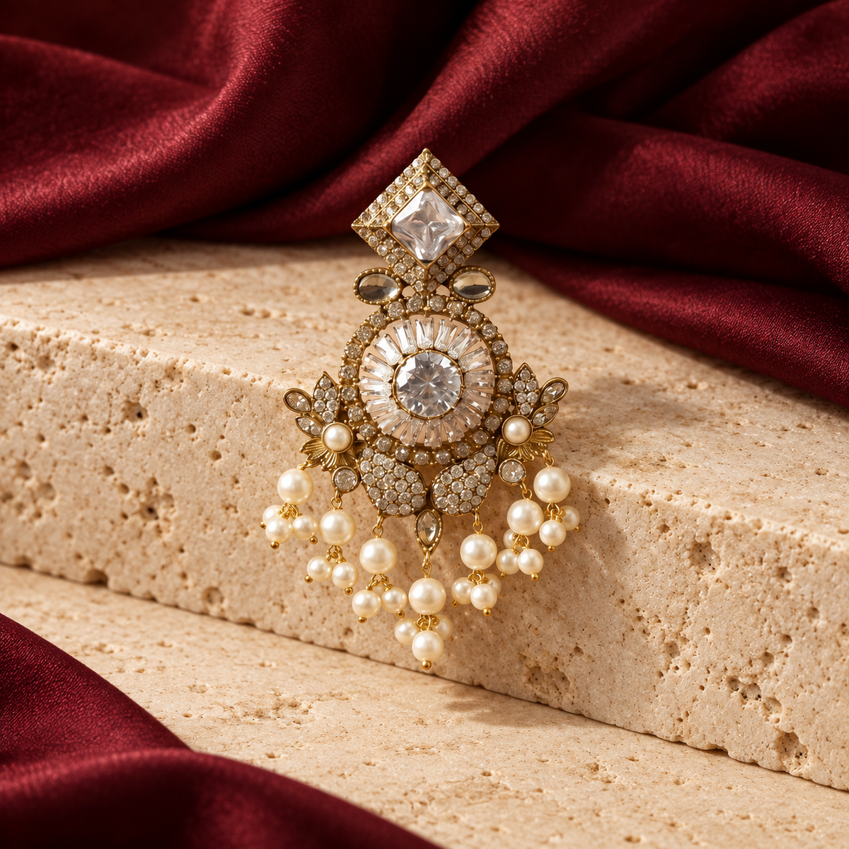 Jashan jewellery — ivory and burgundy studio view