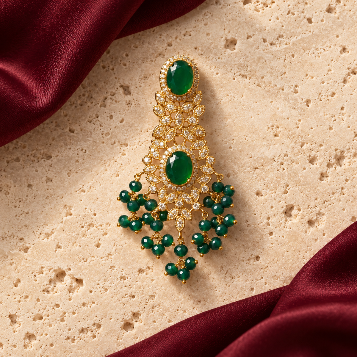 Jashan jewellery — ivory and burgundy studio view