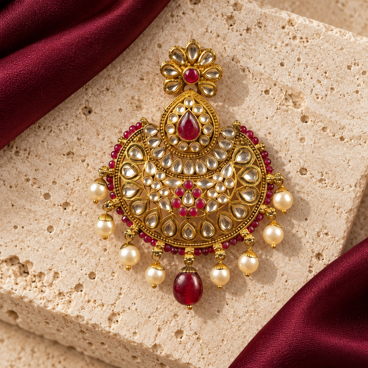Jashan jewellery — ivory and burgundy studio view