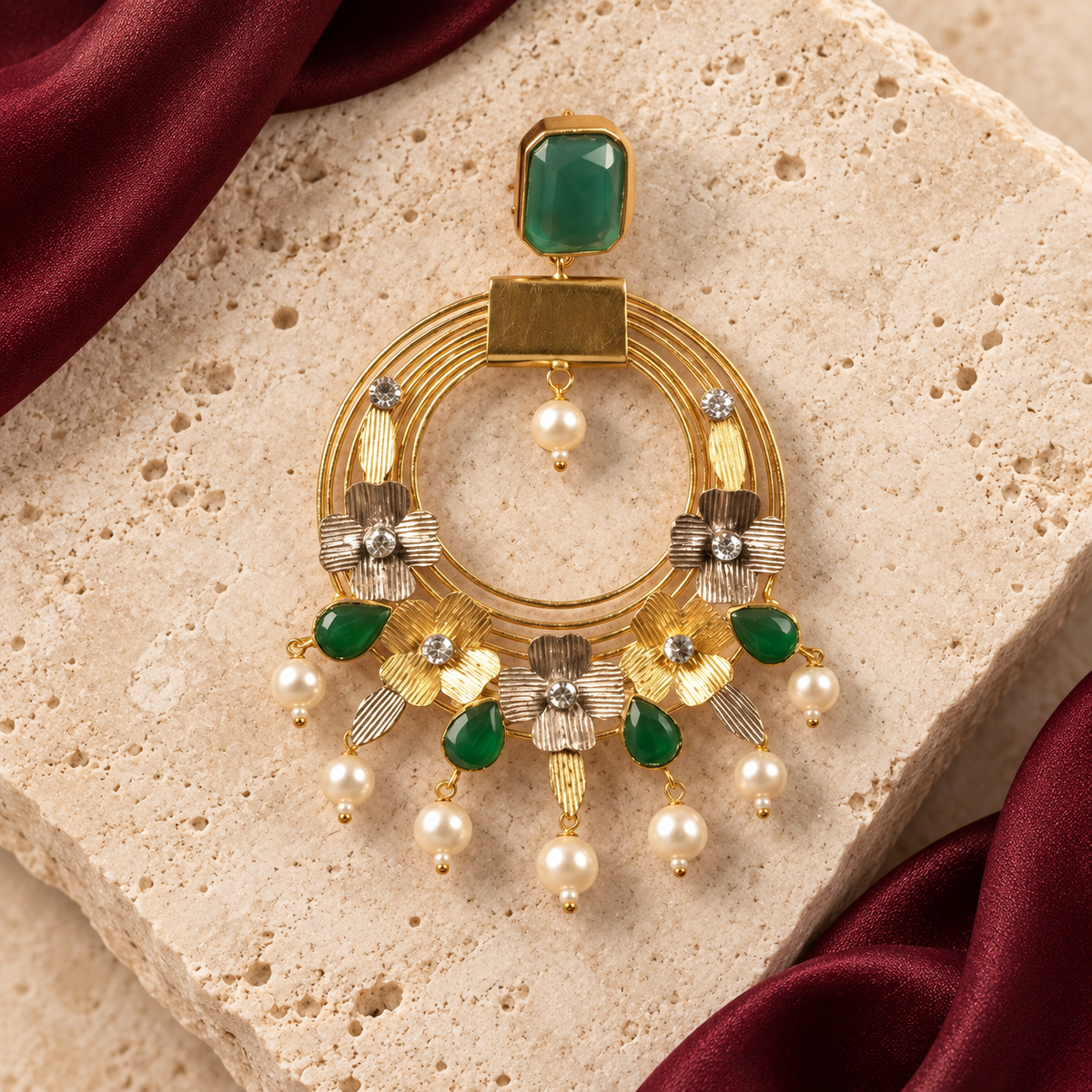 Jashan jewellery — ivory and burgundy studio view