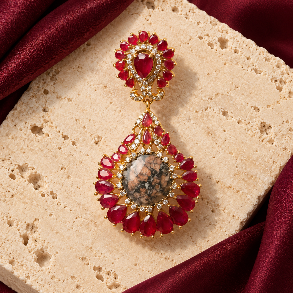 Jashan jewellery — ivory and burgundy studio view