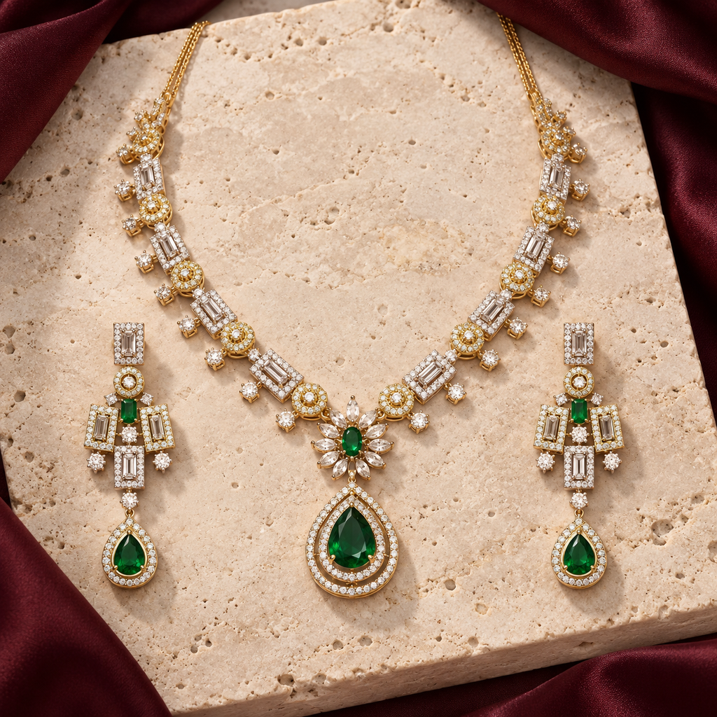 Jashan jewellery — ivory and burgundy studio view