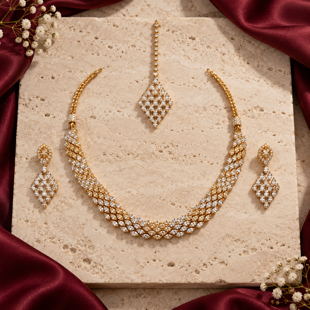 Jashan jewellery — ivory and burgundy studio view