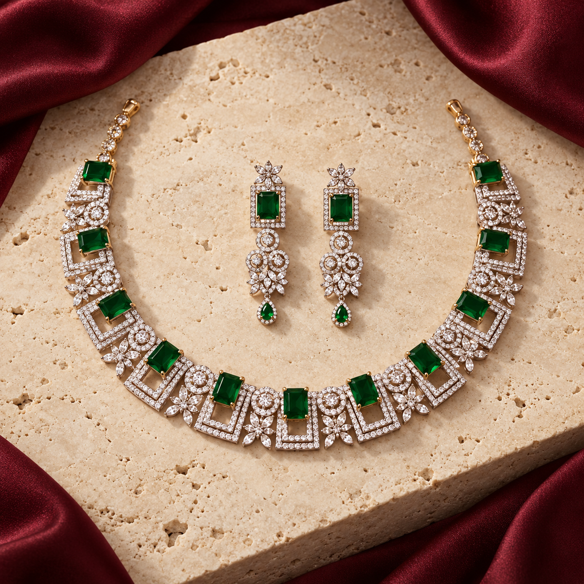Jashan jewellery — ivory and burgundy studio view