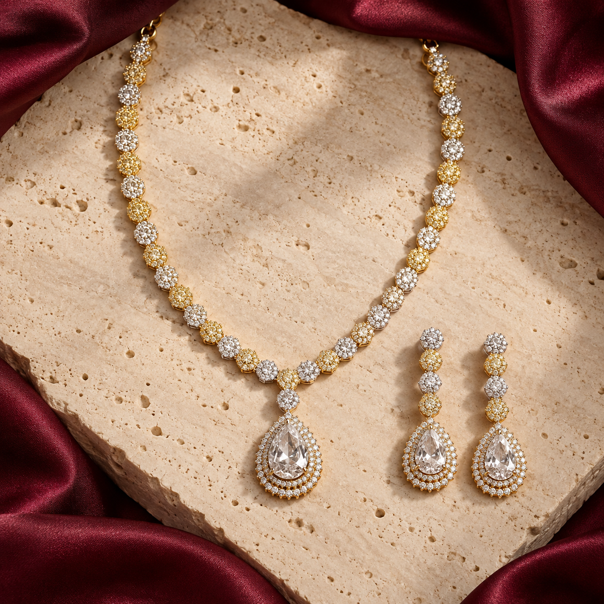Jashan jewellery — ivory and burgundy studio view