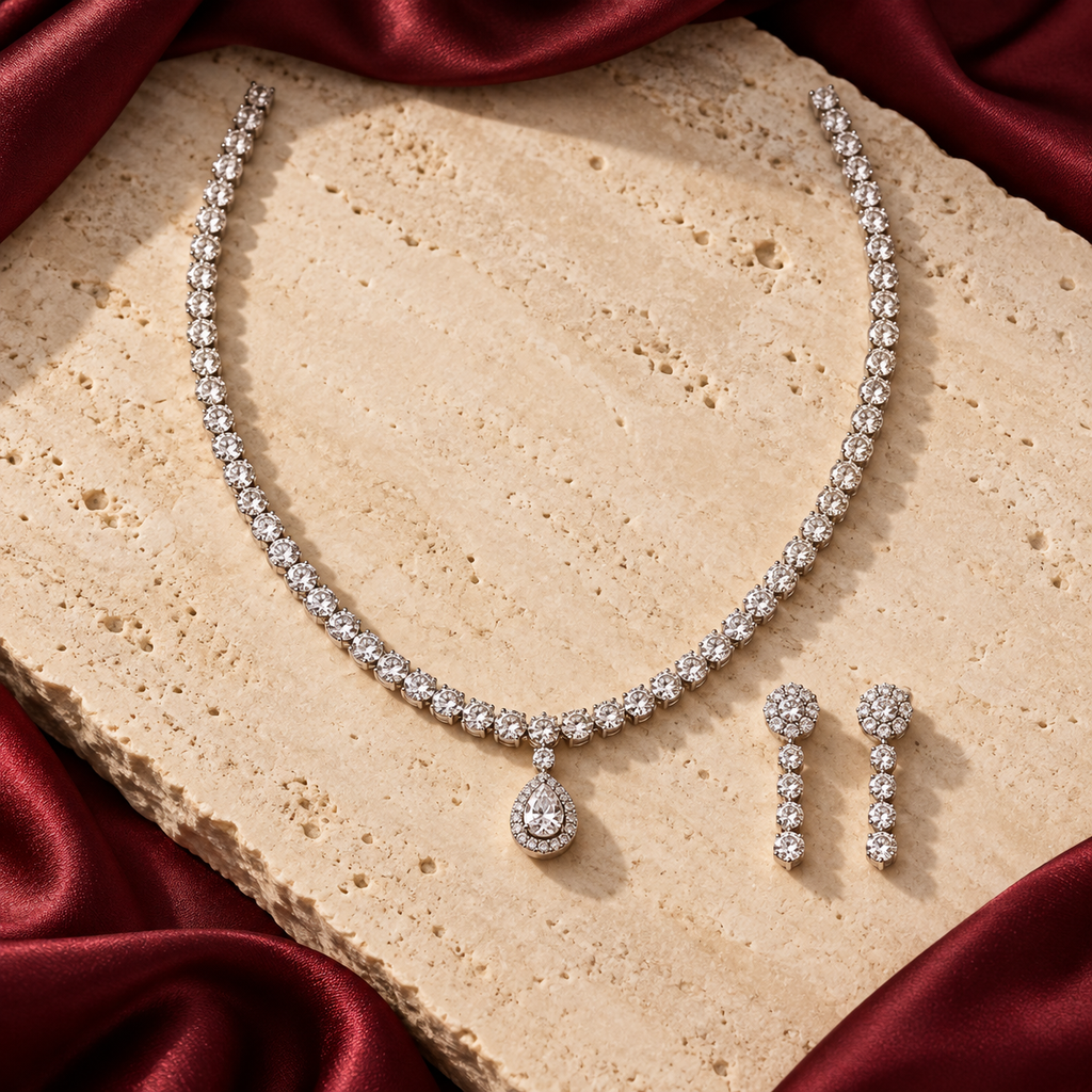 Jashan jewellery — ivory and burgundy studio view