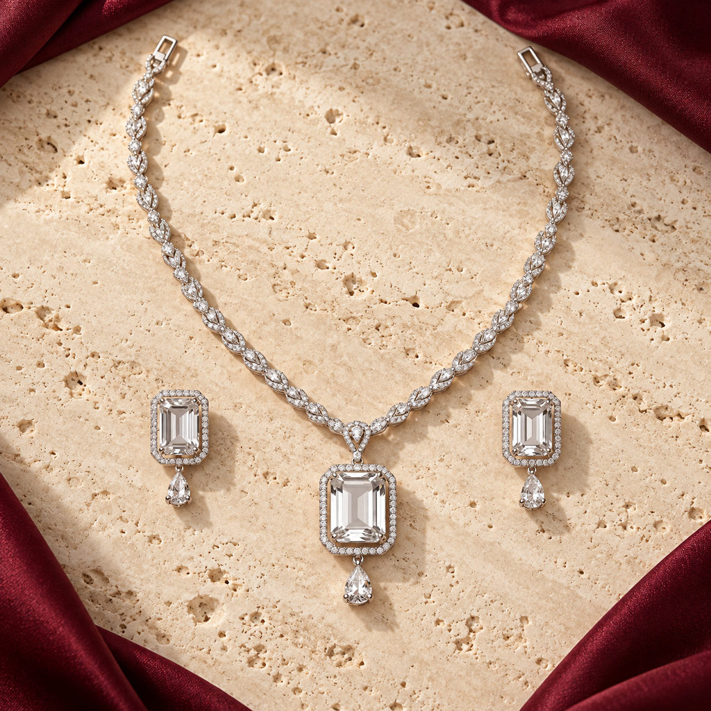 Jashan jewellery — ivory and burgundy studio view