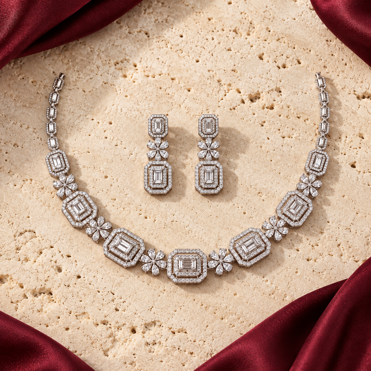 Jashan jewellery — ivory and burgundy studio view