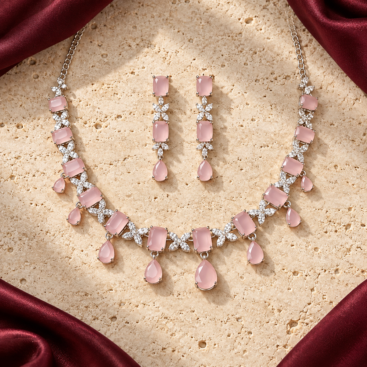 Jashan jewellery — ivory and burgundy studio view