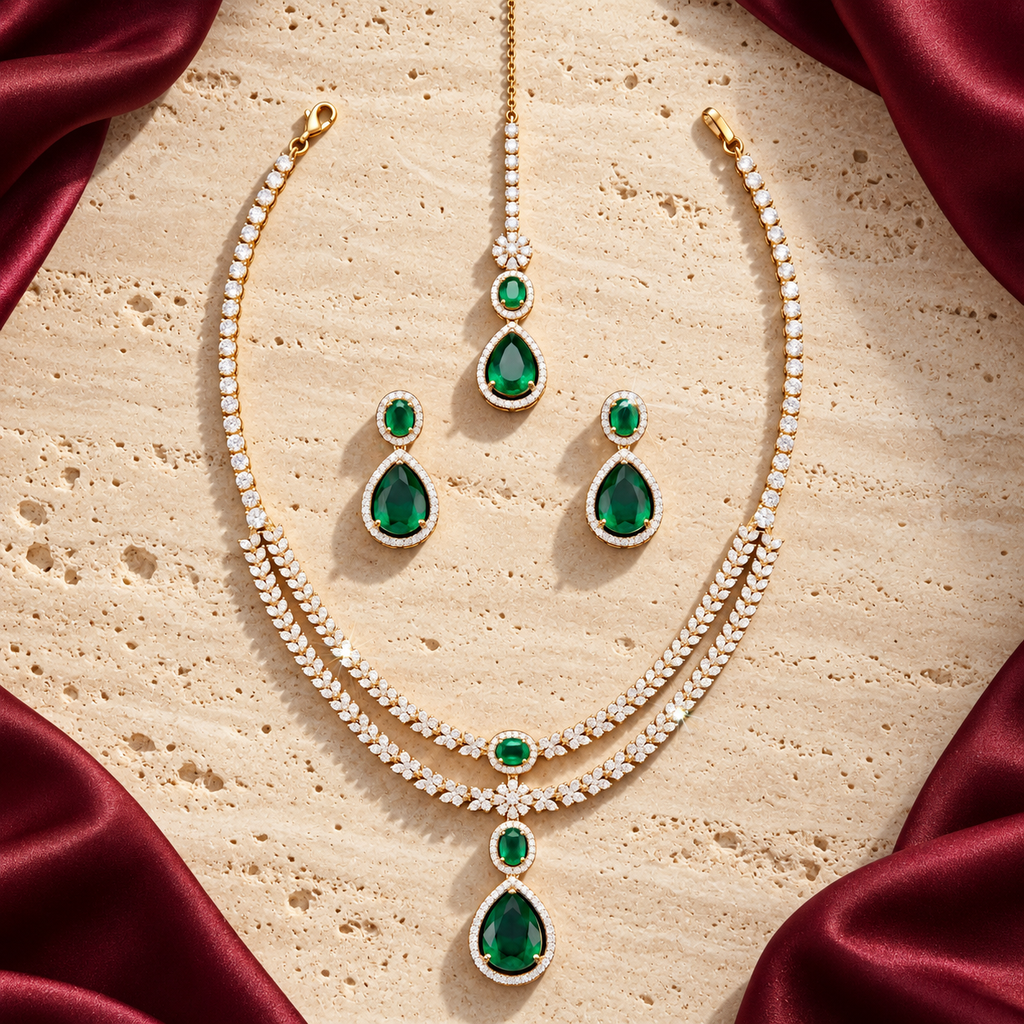 Jashan jewellery — ivory and burgundy studio view