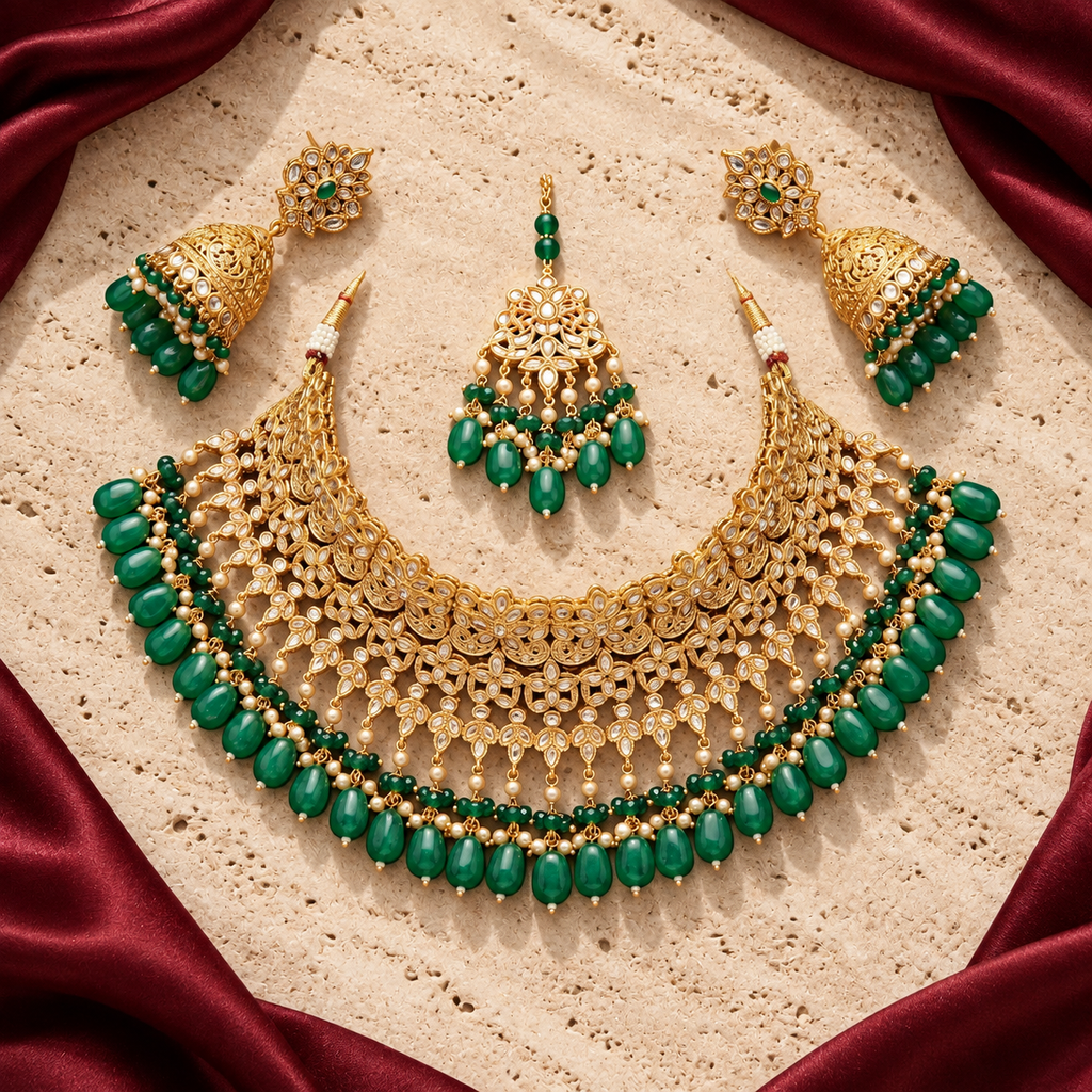 Jashan jewellery — ivory and burgundy studio view