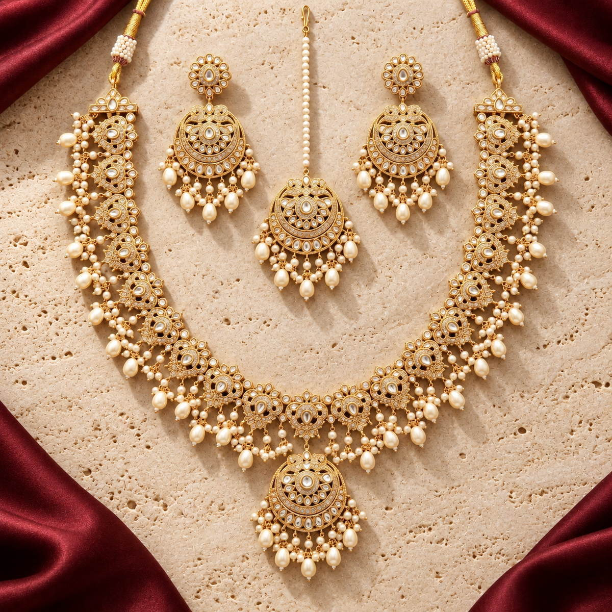 Jashan jewellery — ivory and burgundy studio view