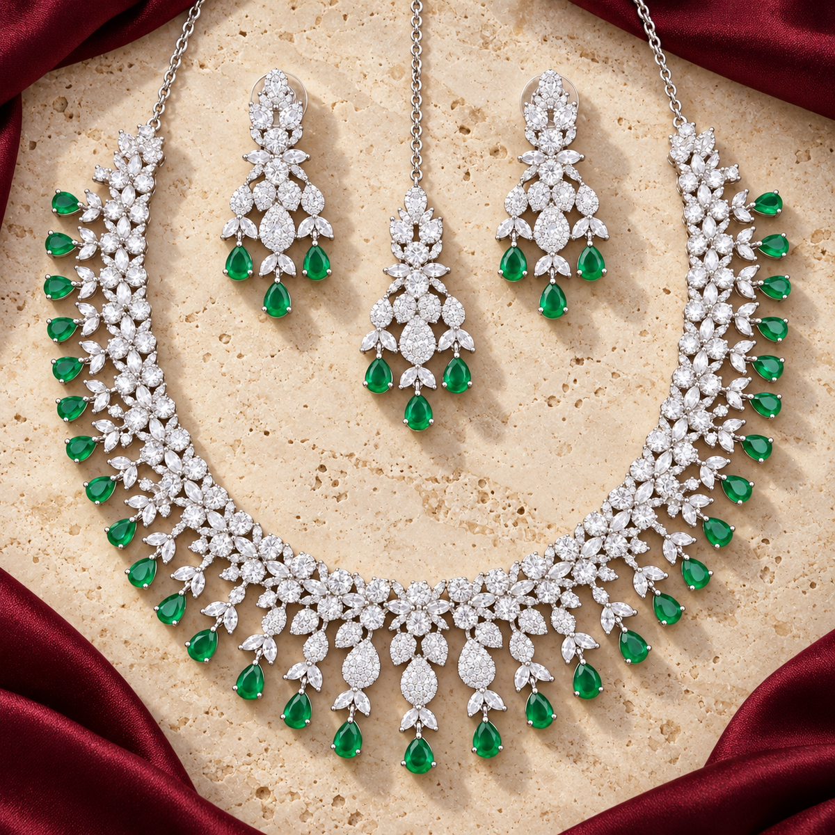 Jashan jewellery — ivory and burgundy studio view