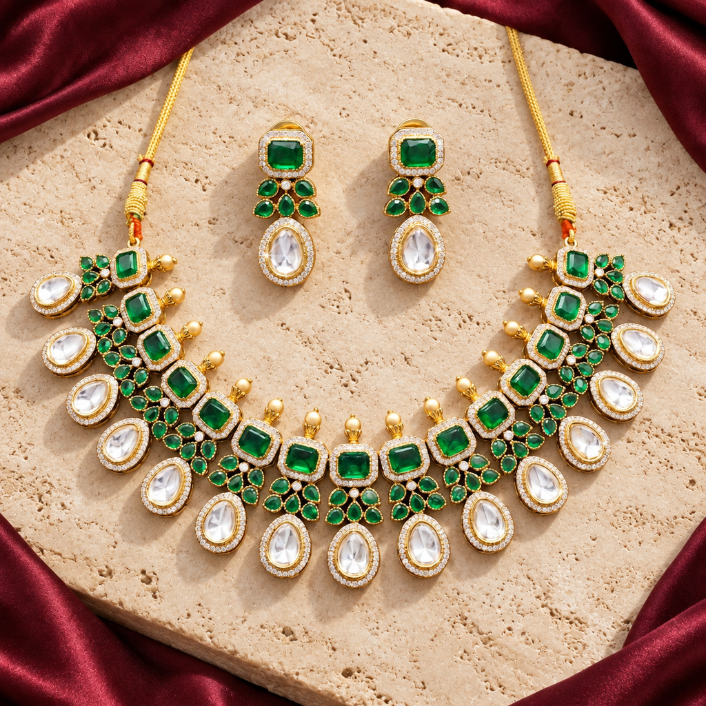 Jashan jewellery — ivory and burgundy studio view