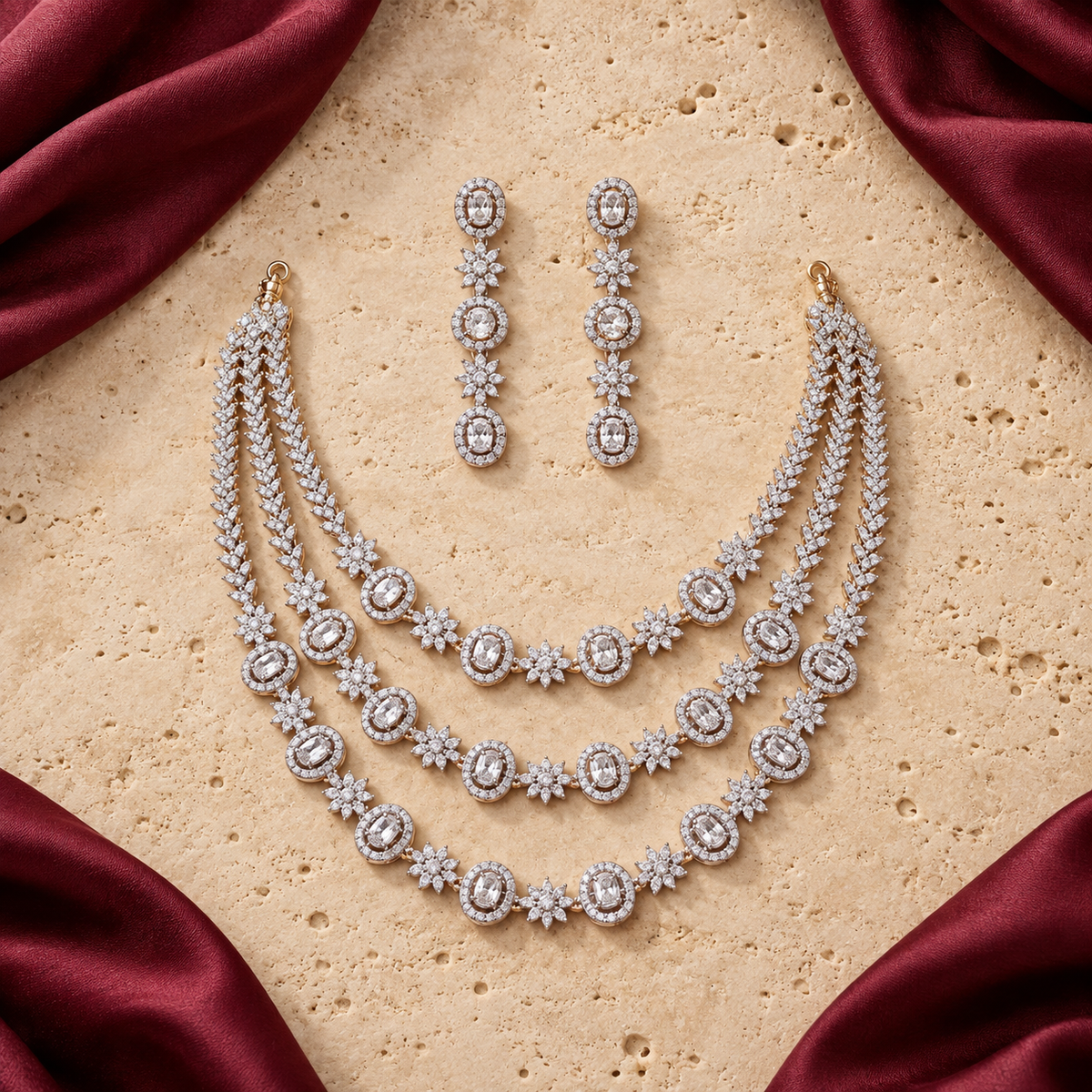 Jashan jewellery — ivory and burgundy studio view