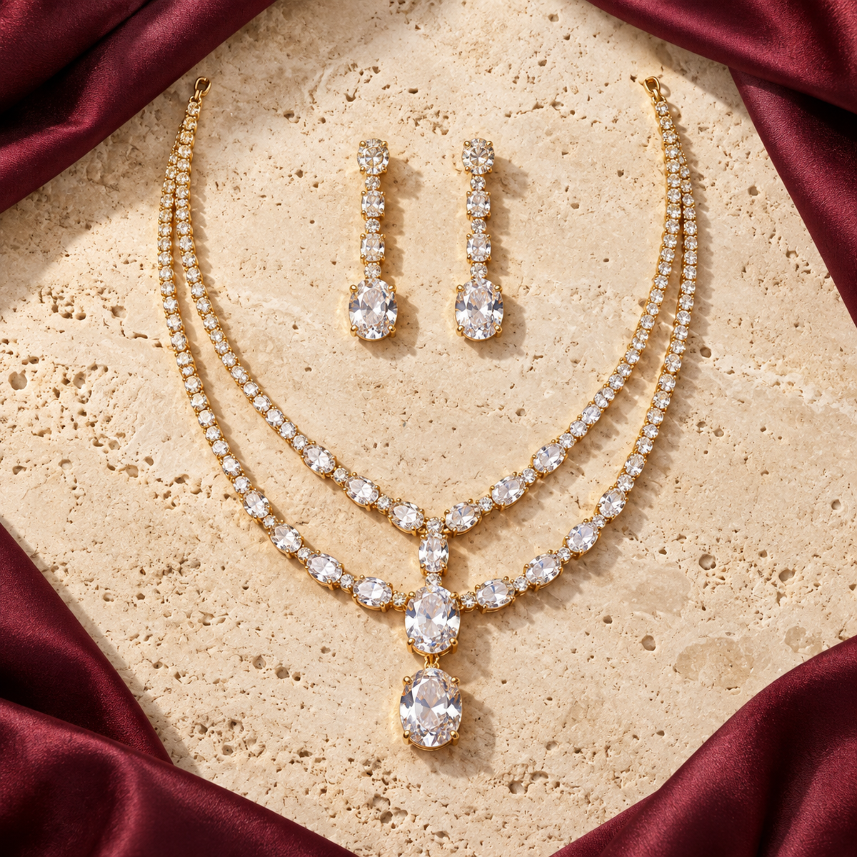 Jashan jewellery — ivory and burgundy studio view