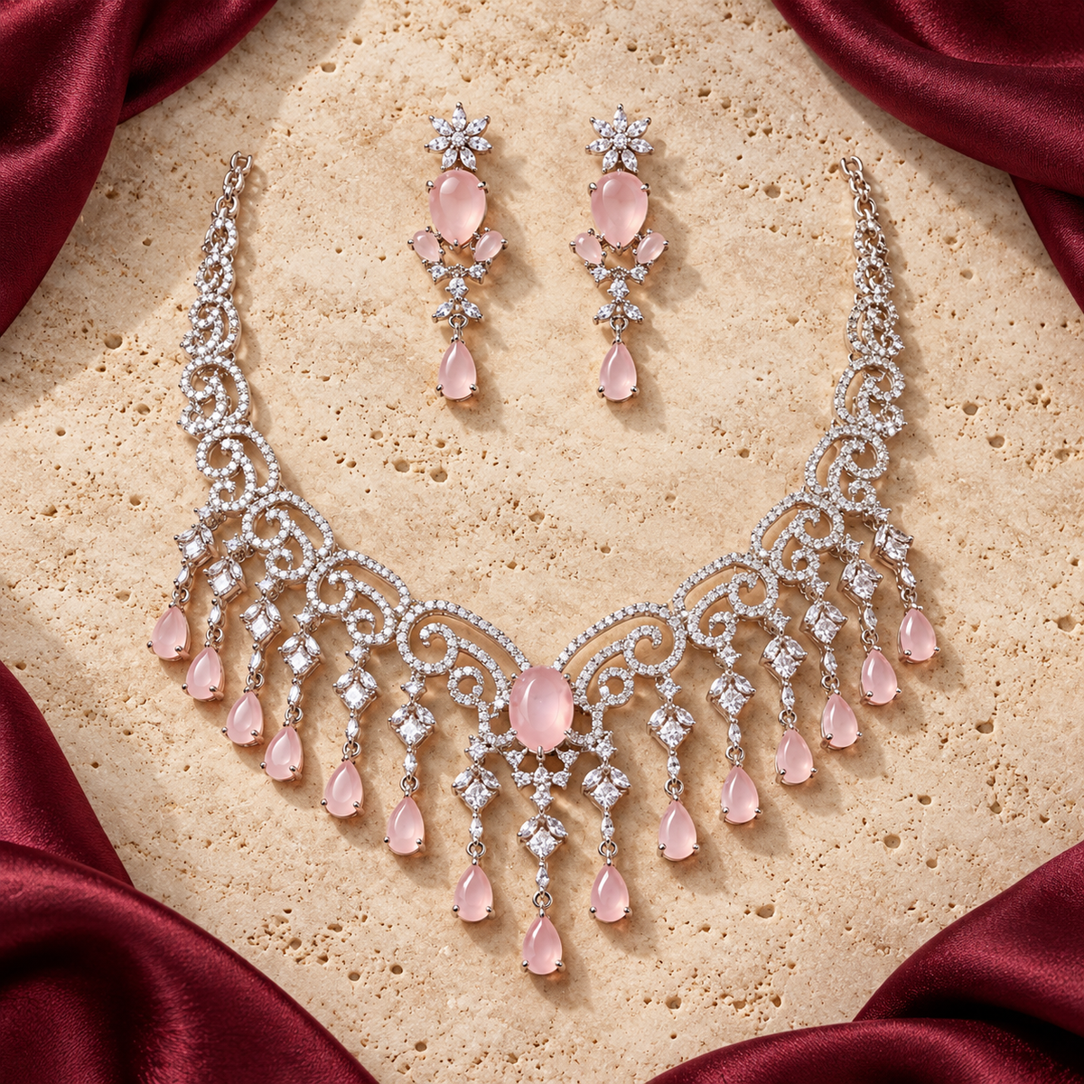 Jashan jewellery — ivory and burgundy studio view