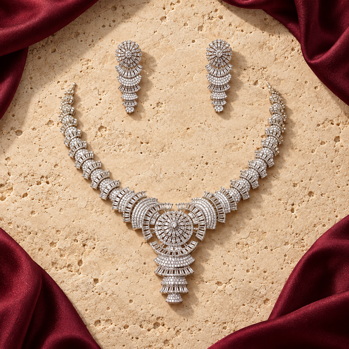 Jashan jewellery — ivory and burgundy studio view