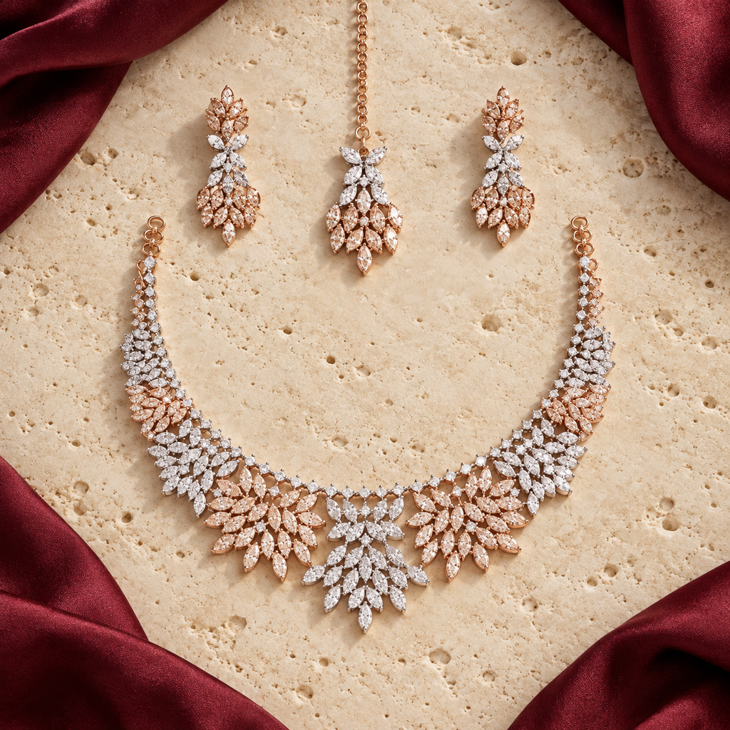 Jashan jewellery — ivory and burgundy studio view