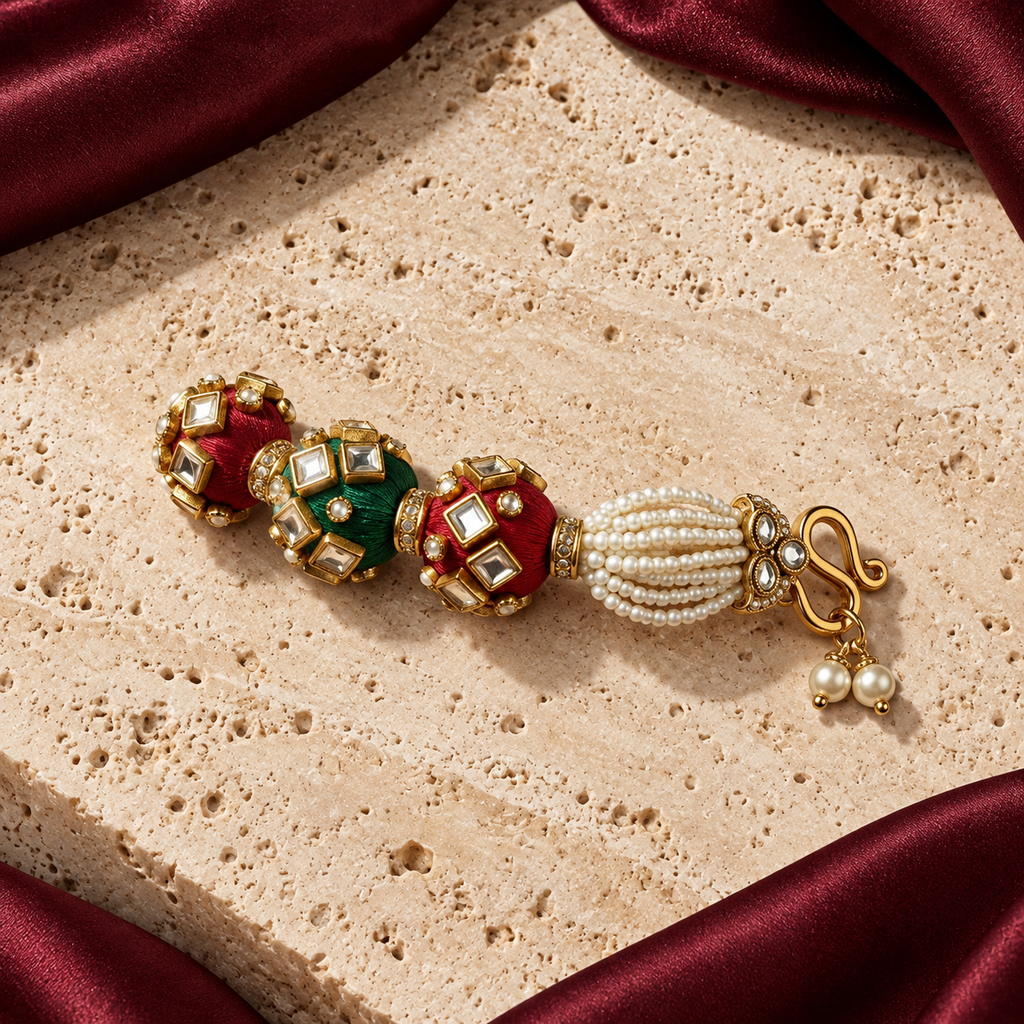 Jashan jewellery — ivory and burgundy studio view